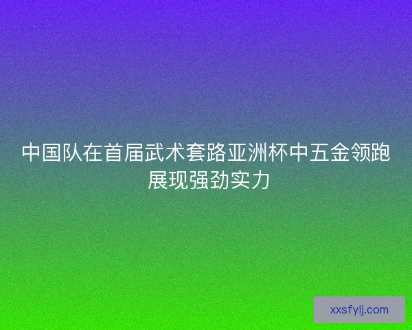 中国队在首届武术套路亚洲杯中五金领跑 展现强劲实力